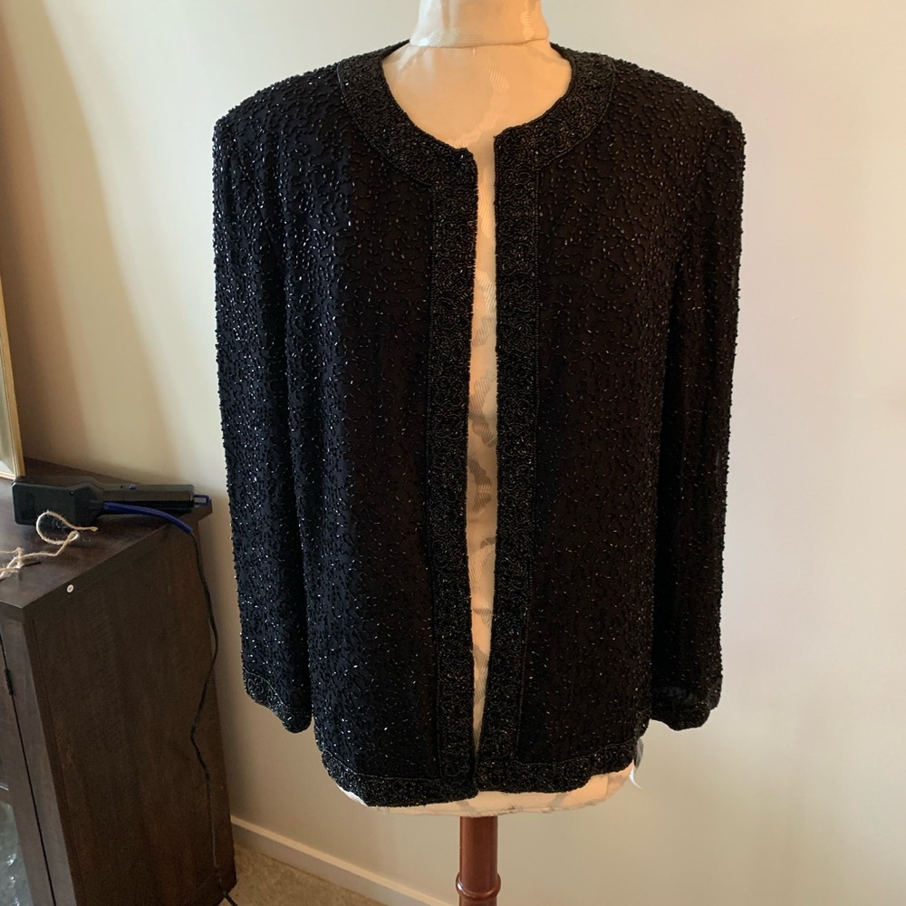 Vintage silk jacket with beading